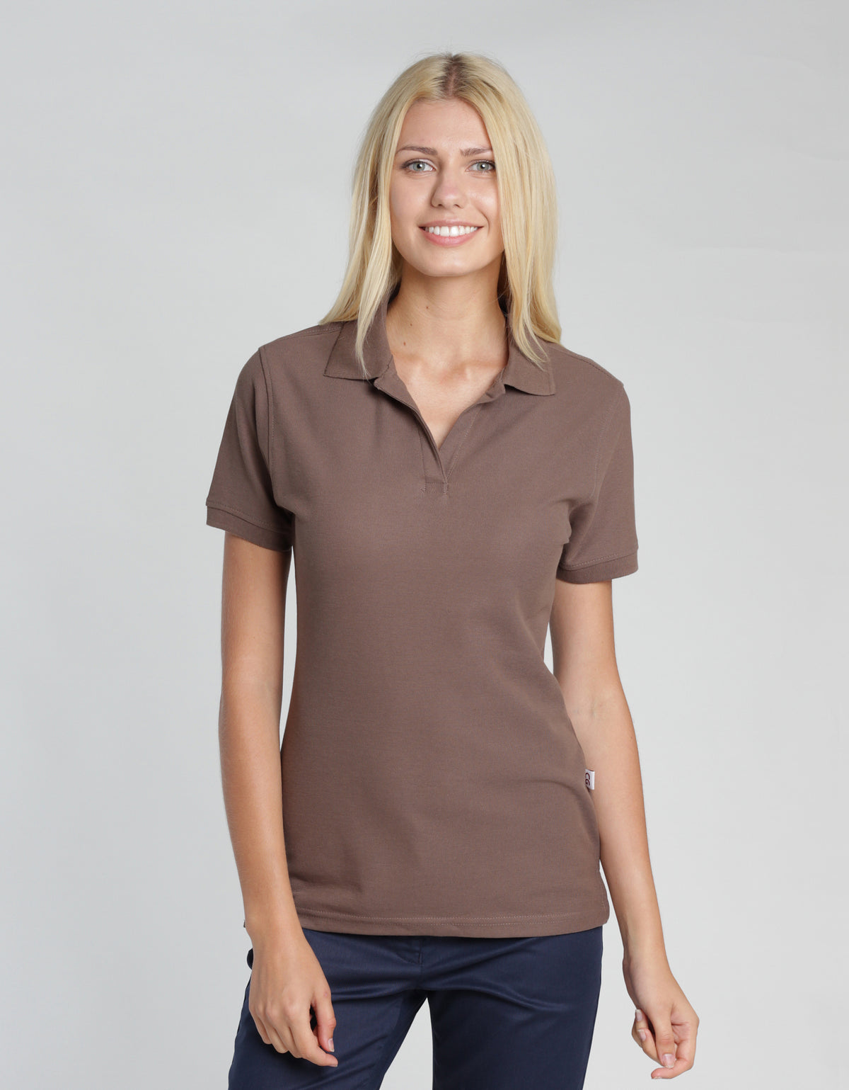 Poloshirt Susa Lady mit offener Knopfleiste – taupe – Farbcode 3013 – Bild 1
