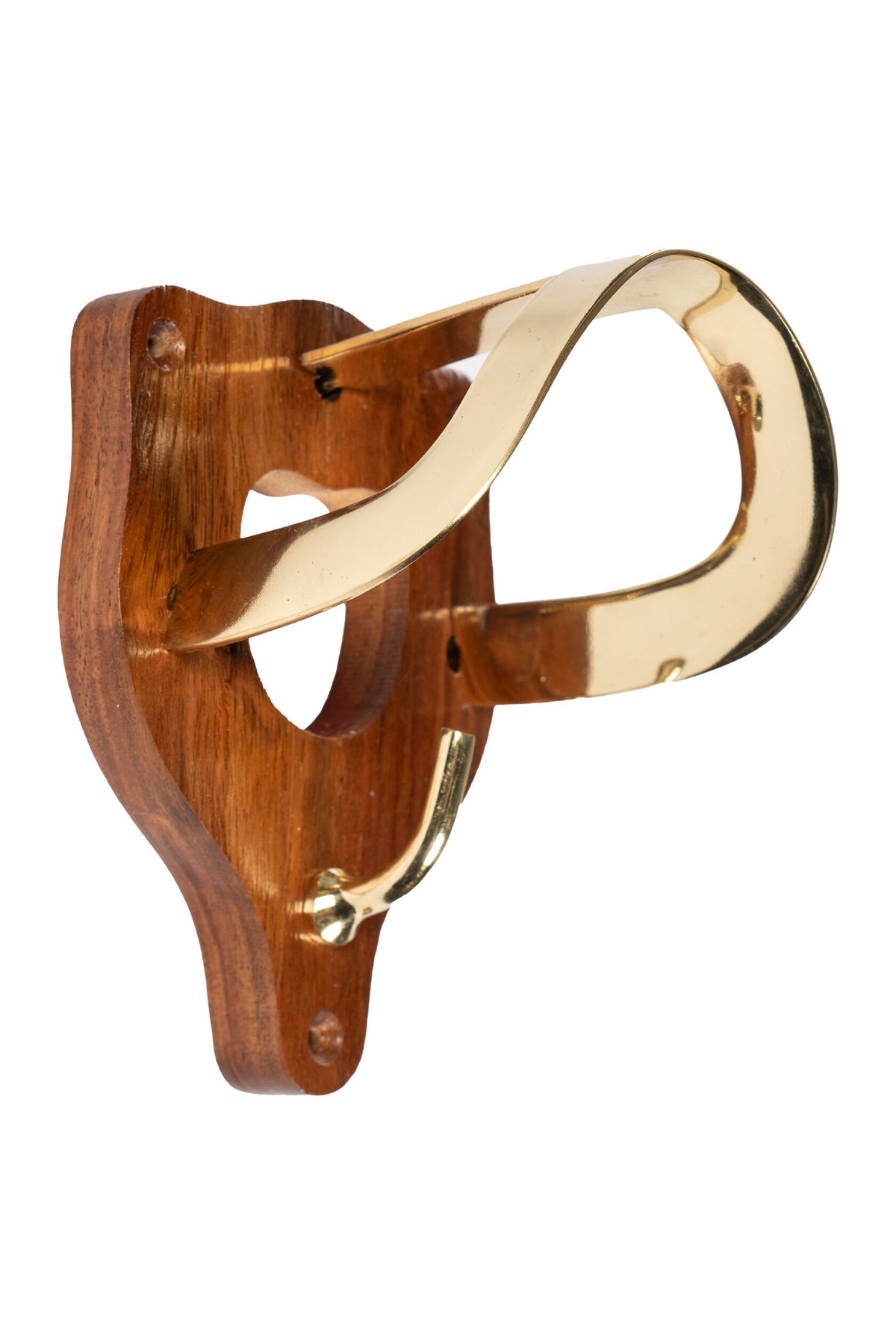 Trensenhalter aus Holz und Messing 15170 – aus massivem Messing und Holz – Bild 2