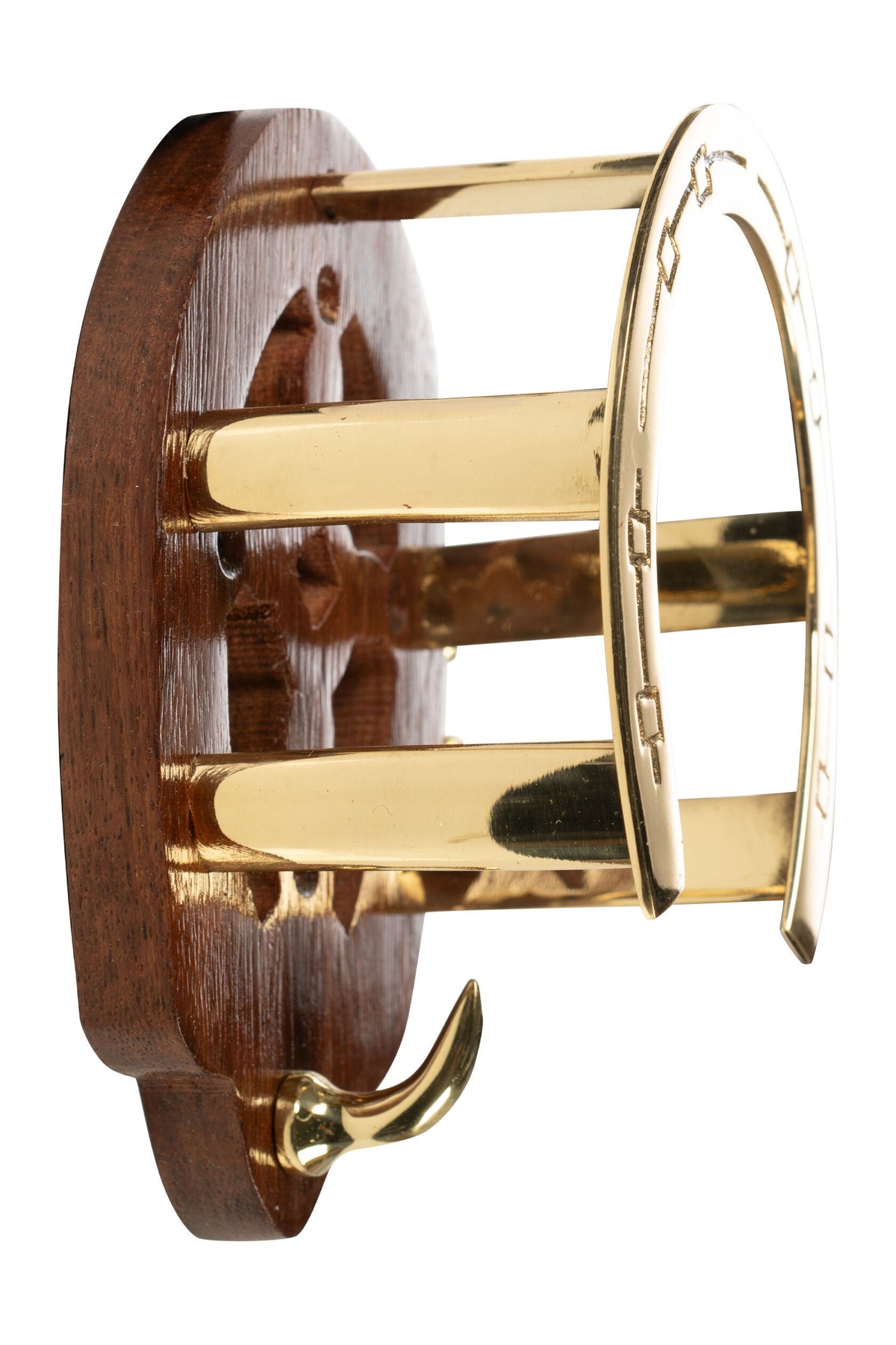 Trensenhalter Hufeisen – aus Holz und Messing – Bild 2
