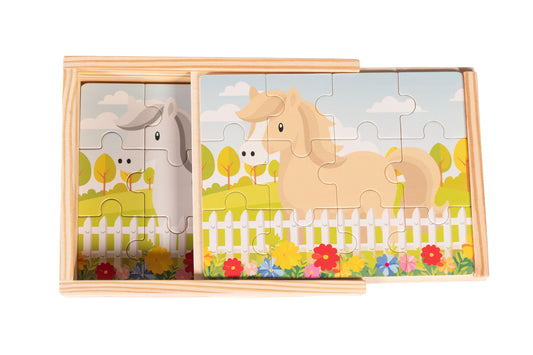 Puzzle Fellfarben – Einlegepuzzle mit Pferden – Bild 2