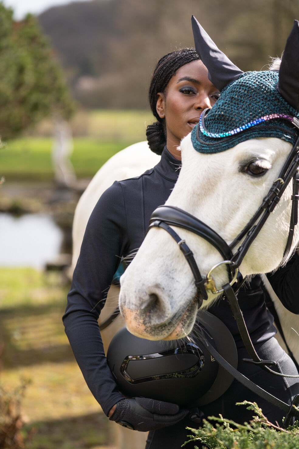 Fliegenhaube Lugano Elegant – zum Schutz des Pferdes vor Fliegen und Insekten – Bild 3