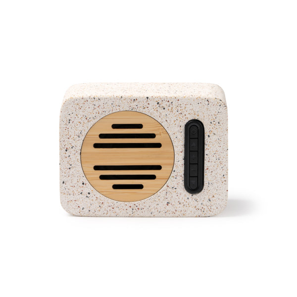 BLUETOOTH-LAUTSPRECHER MILER – aus Recycelter Terrazzo-Stein und Bambus. – Bild 1