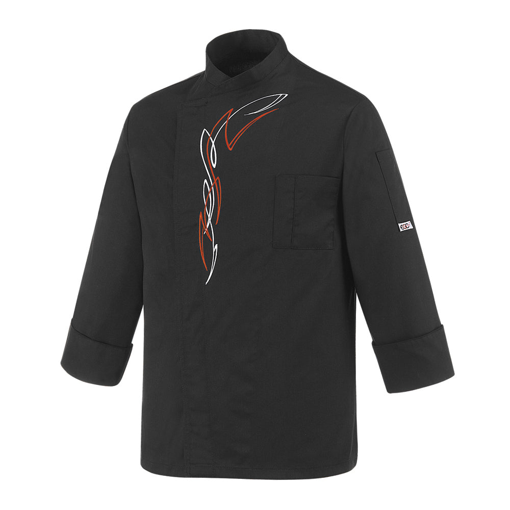 Unisex-Kochjacke Biker – Schwarz – Bild 1