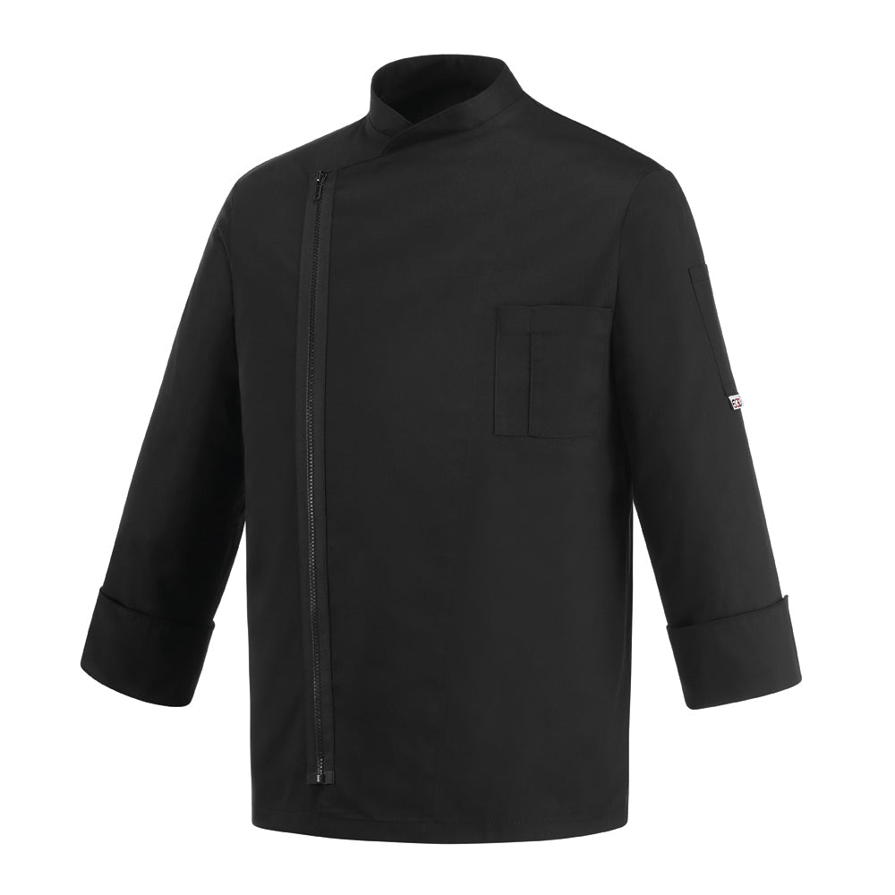 Unisex-Kochjacke Zip – Schwarz – Bild 1