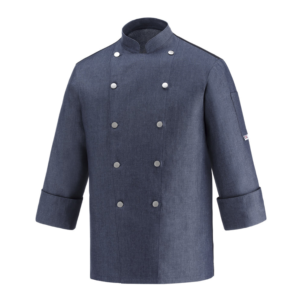 Unisex-Kochjacke West – Jeansblau – Bild 1