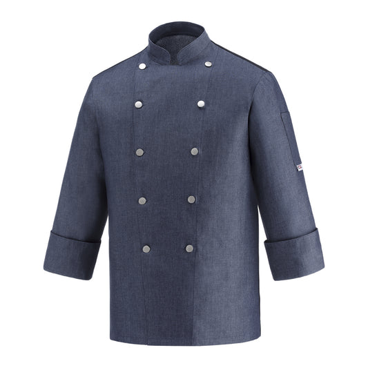 Unisex-Kochjacke West – Jeansblau – Bild 1
