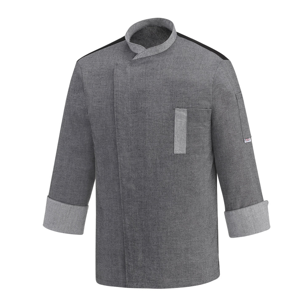Unisex-Kochjacke Twins – Graumeliert – Bild 1