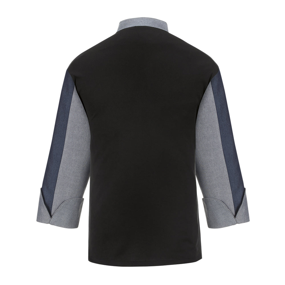 Unisex-Kochjacke Twins – Jeansblau – Bild 2