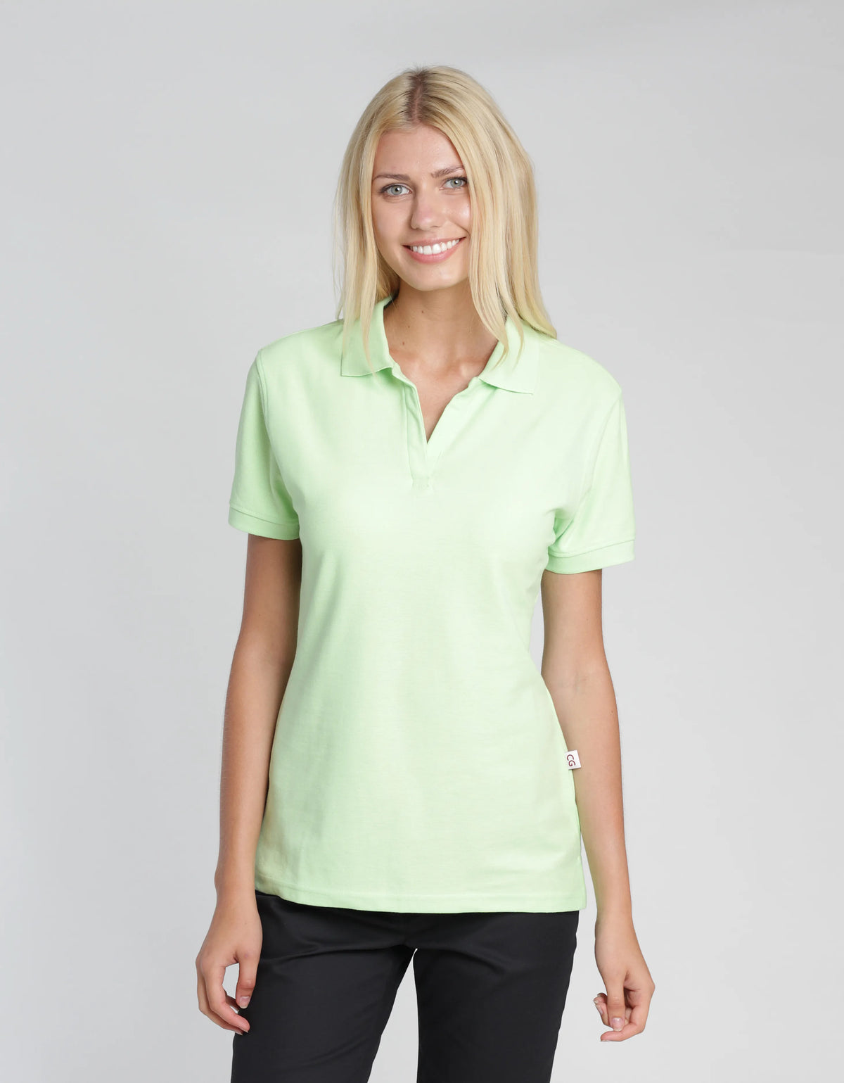 Poloshirt Susa Lady mit offener Knopfleiste – apfel – Farbcode 6000 – Bild 1