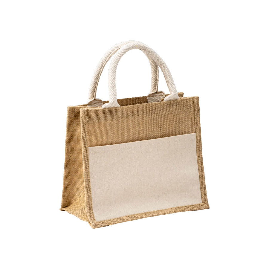 Tasche aus Juta + Baumwolle
