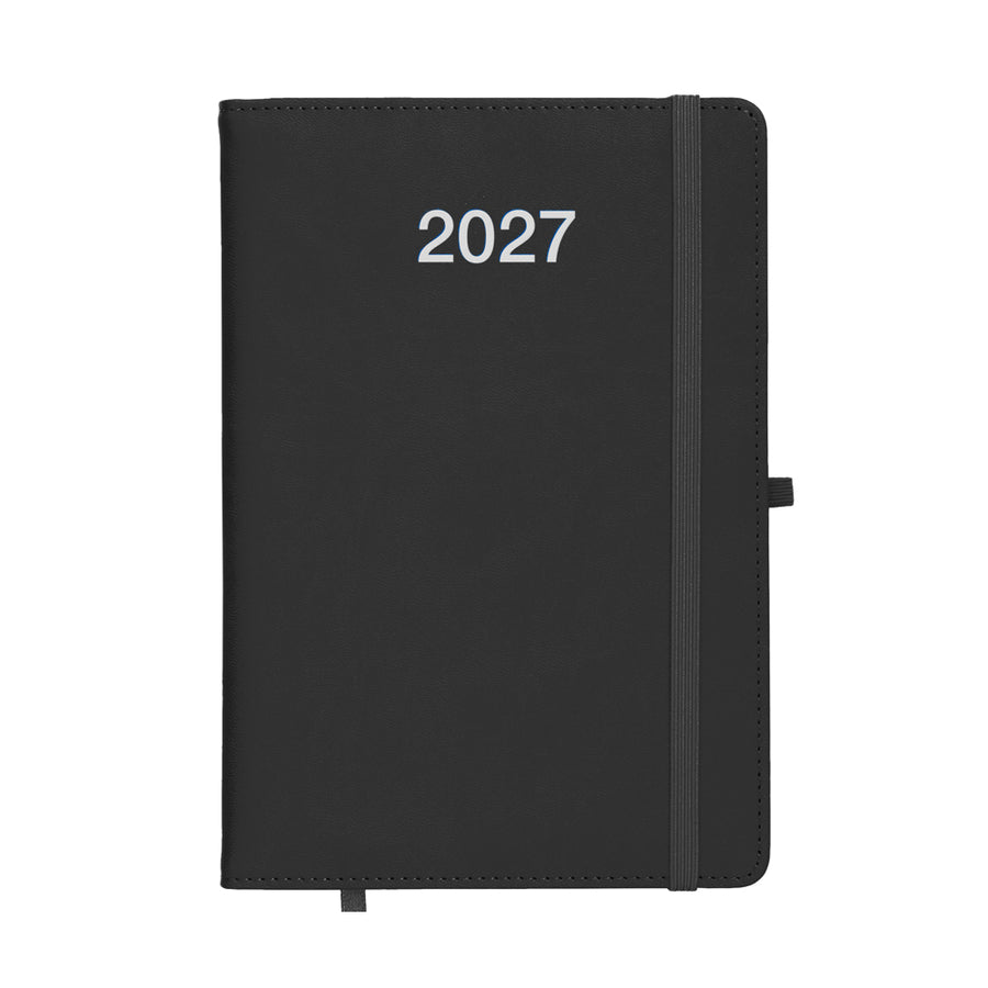 Agenda giornaliera 2027, copertina rigida in PU termovirante con impuntura perimetrale aus Pu - 176 g/m2