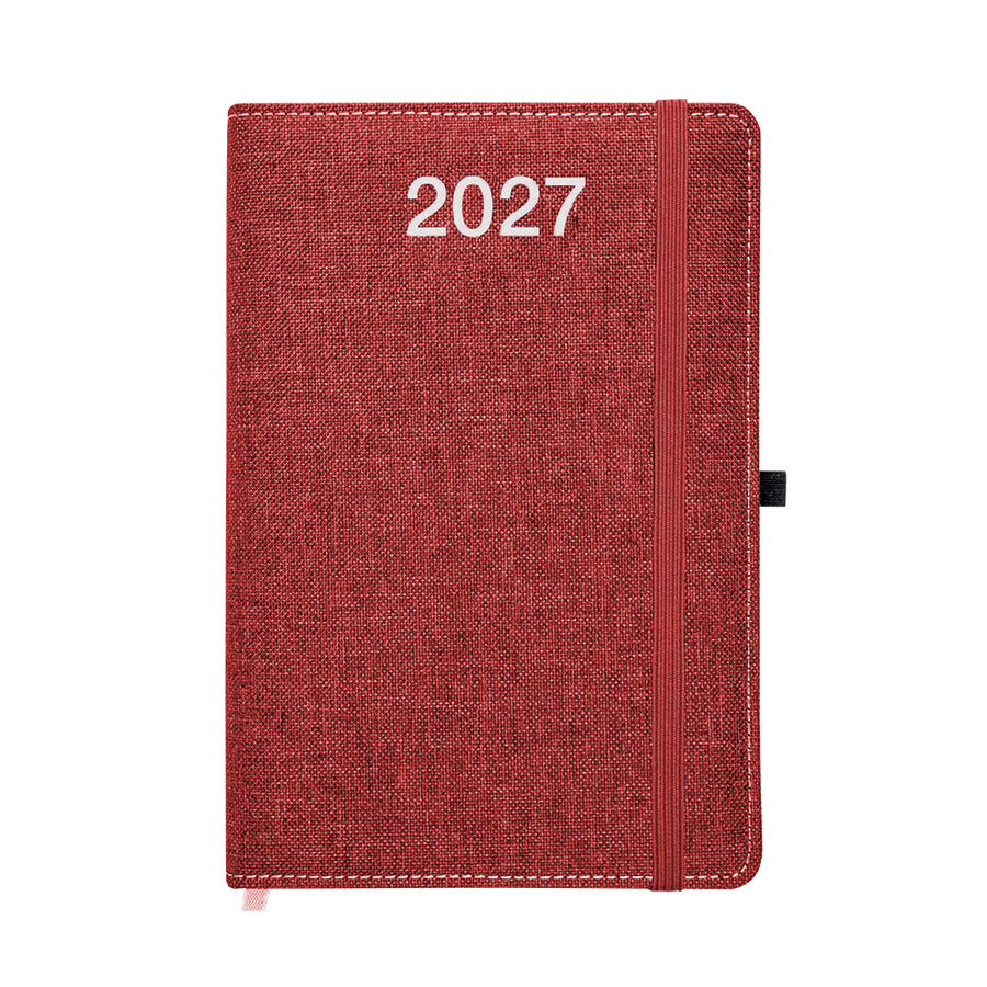 Agenda giornaliera 2027, copertina rigida in PET riciclato con effetto mélange aus Rpet - 176 g/m2
