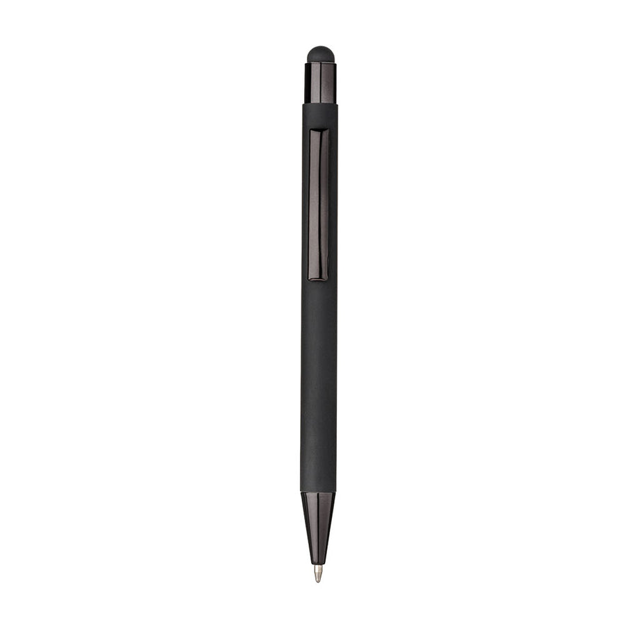 Penna a scatto in alluminio gommato. Clip e particolari metallizzati in tinta aus Alluminio