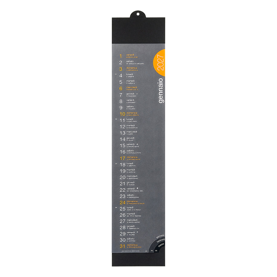 Calendario 2027 da parete mensile in cartoncino nero da 300 g/m2 aus Paper - 130 g/m2