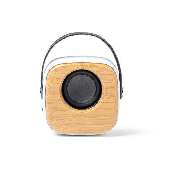 BLUETOOTH-LAUTSPRECHER ALESSO – aus ABS, Bambus und PU-Leder.