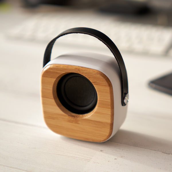 BLUETOOTH-LAUTSPRECHER ALESSO – aus ABS, Bambus und PU-Leder. – Bild 7