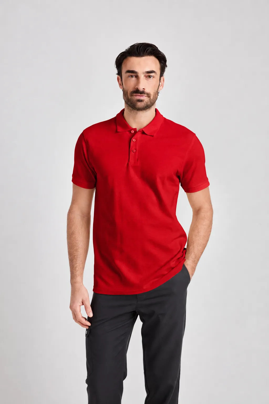 Poloshirt Iseo Man mit Strickkragen – aperol – Farbcode 4000 – Bild 1