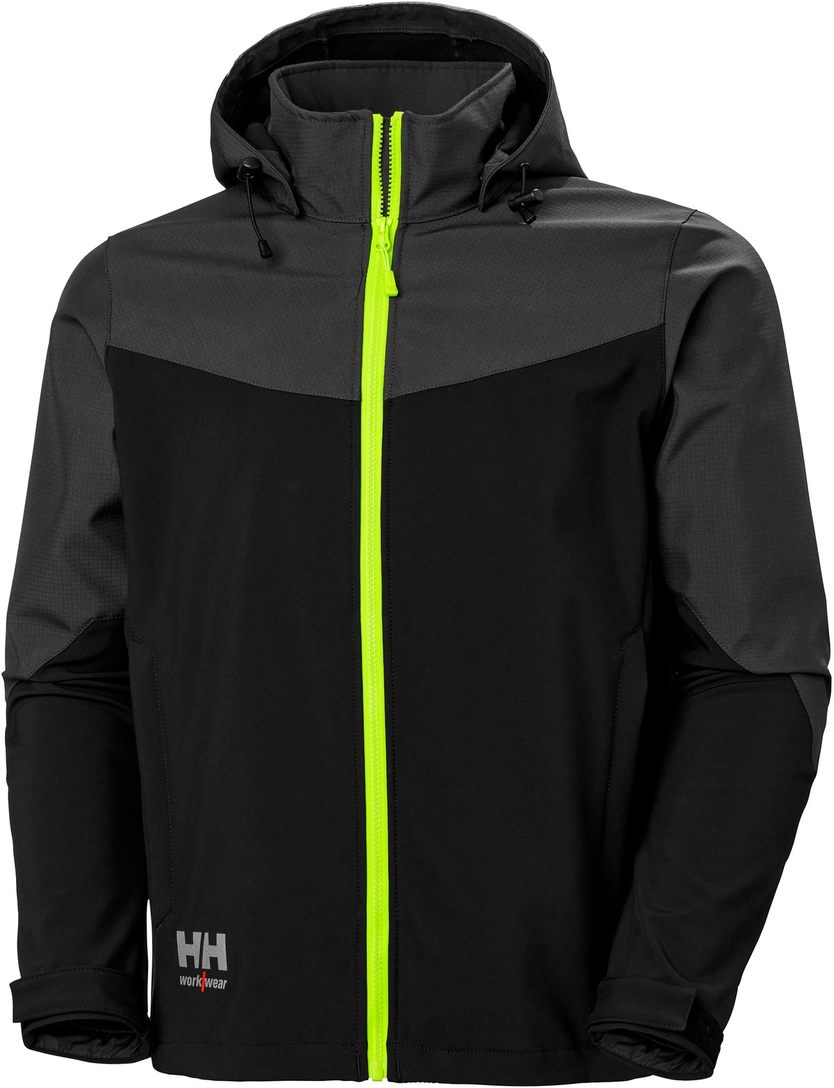 Kapuzen-Softshelljacke Oxford 74290 dreilagig – Schwarz/Ebony