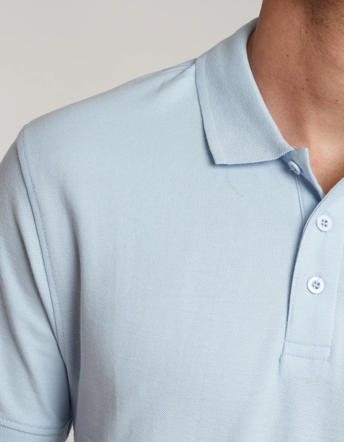 Poloshirt Iseo Man mit Strickkragen – hellblau – Farbcode 5005 – Bild 5