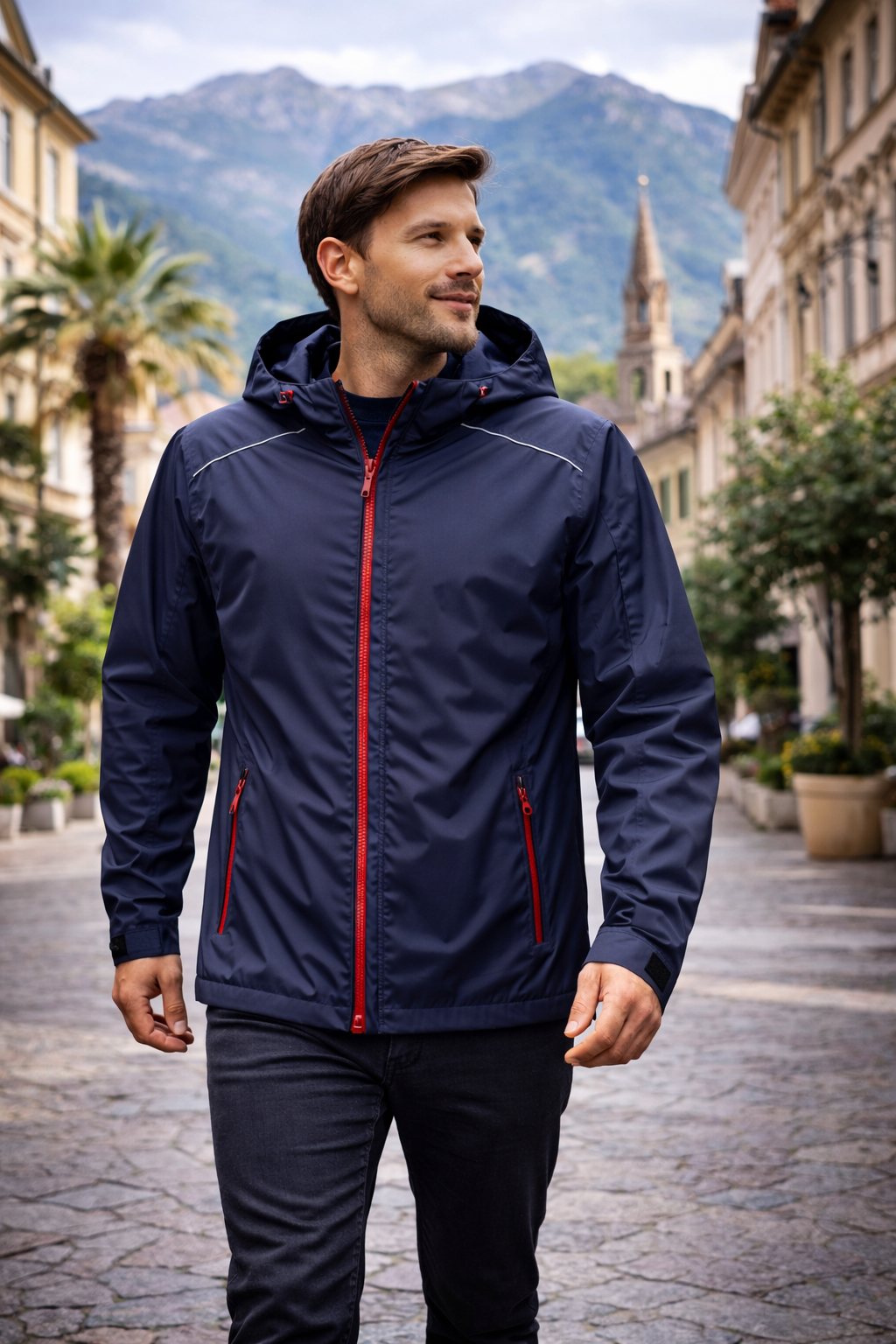 Daiber JN 1118 Herren Regenjacke – mit Logo links Brust (Druck oder Stick)