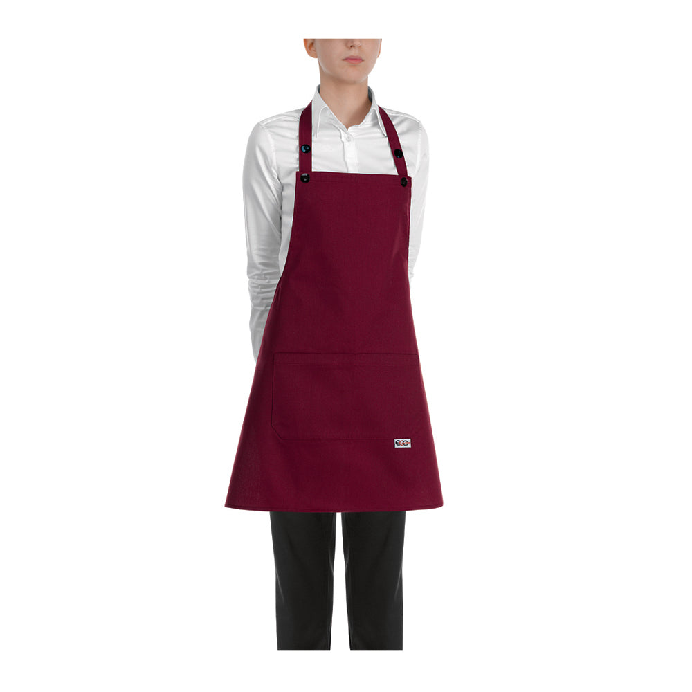 Damen-Gastronomie-Schürze Short Bip Apron – Bordeauxrot – Bild 1