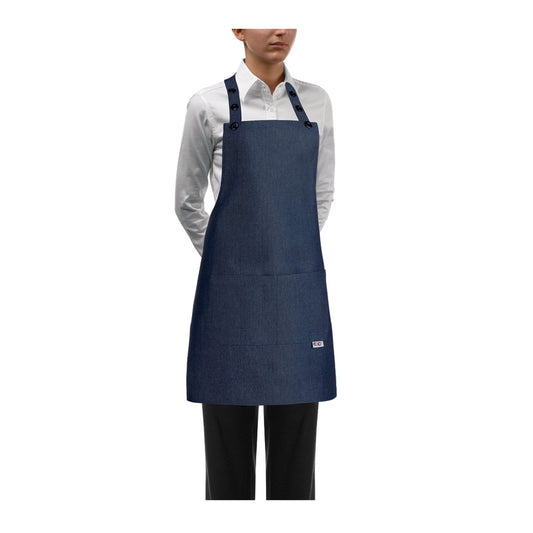 Damen-Gastronomie-Schürze Short Bip Apron – Jeansblau – Bild 1