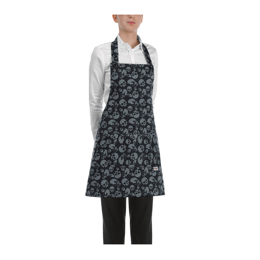 Damen-Gastronomie-Schürze Short Bip Apron – Skulls – Bild 1