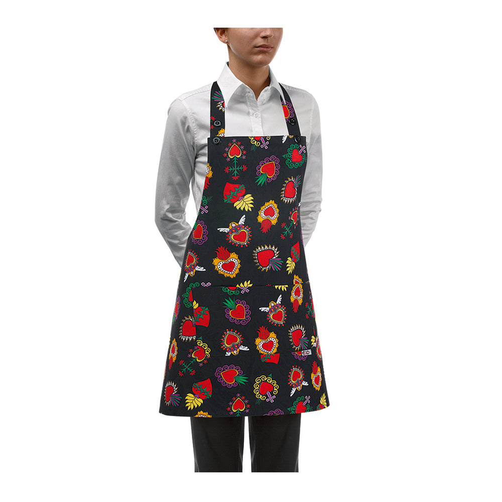 Damen-Gastronomie-Schürze Short Bip Apron – Hearts – Bild 1