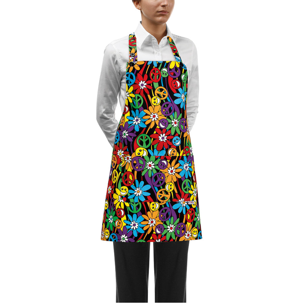 Damen-Gastronomie-Schürze Short Bip Apron – Peace and love – Bild 1
