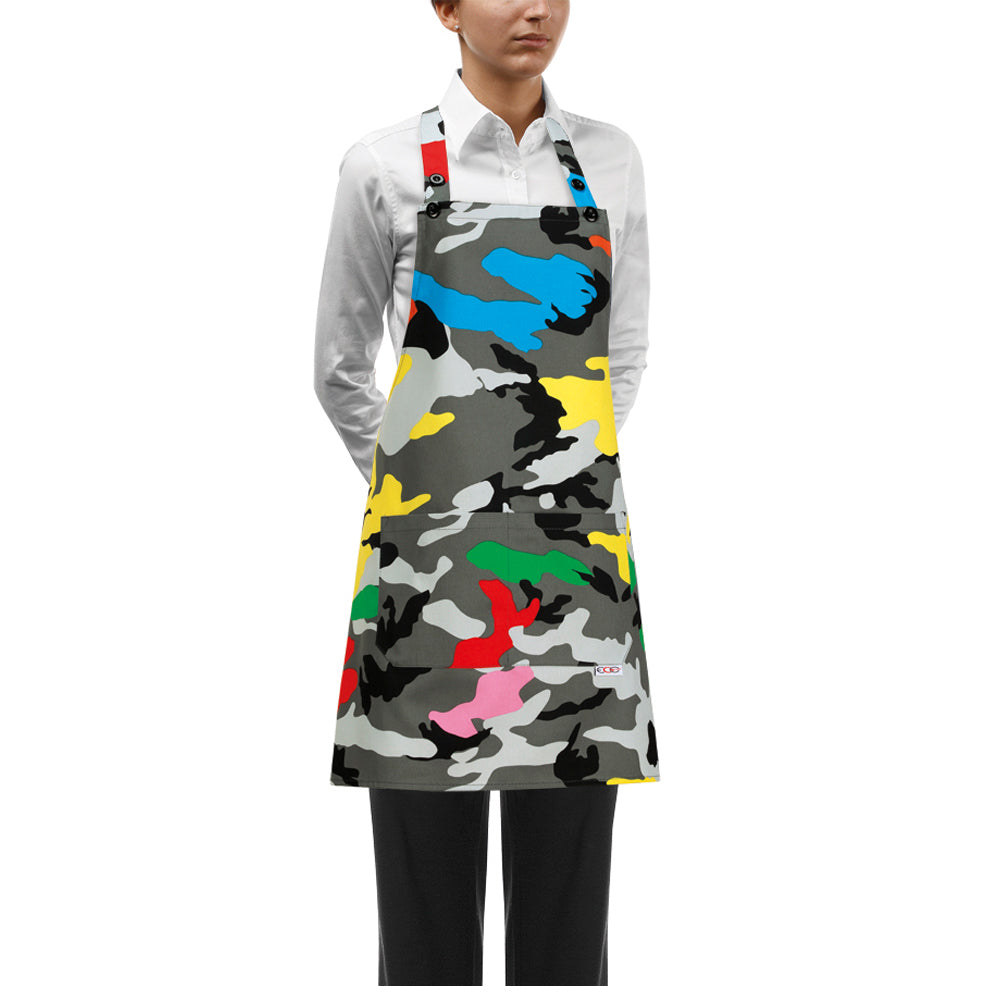 Damen-Gastronomie-Schürze Short Bip Apron – Camouflage – Bild 1