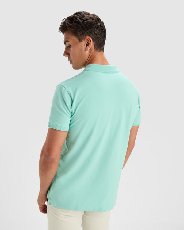 POLOSHIRTS WOS – aus Einfarbig: 95 % Baumwolle, 5 % Elasthan, 210 g/m². Vigoré-Grau: 81 % Baumwolle, 14 % Viskose, 5 % Elasthan, 210 g/m². – Bild 4