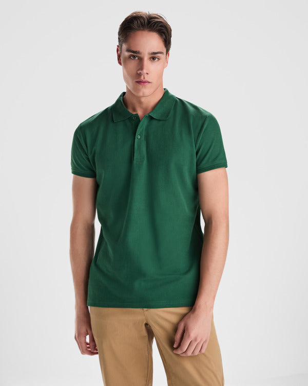 POLOSHIRTS PRINCE – aus 100% Bio-Baumwolle, 210 g/m². Farbe Heather Grey 58: 85% Bio-Baumwolle und 15% Viskose. – Bild 2