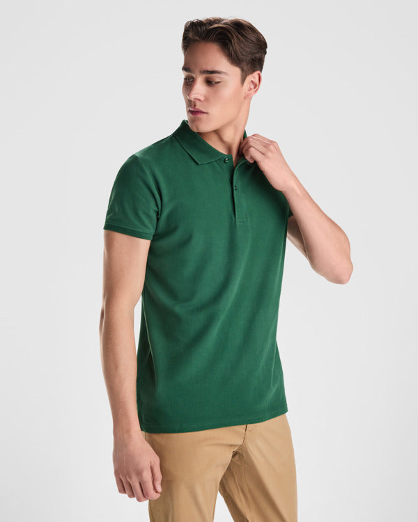 POLOSHIRTS PRINCE – aus 100% Bio-Baumwolle, 210 g/m². Farbe Heather Grey 58: 85% Bio-Baumwolle und 15% Viskose. – Bild 3
