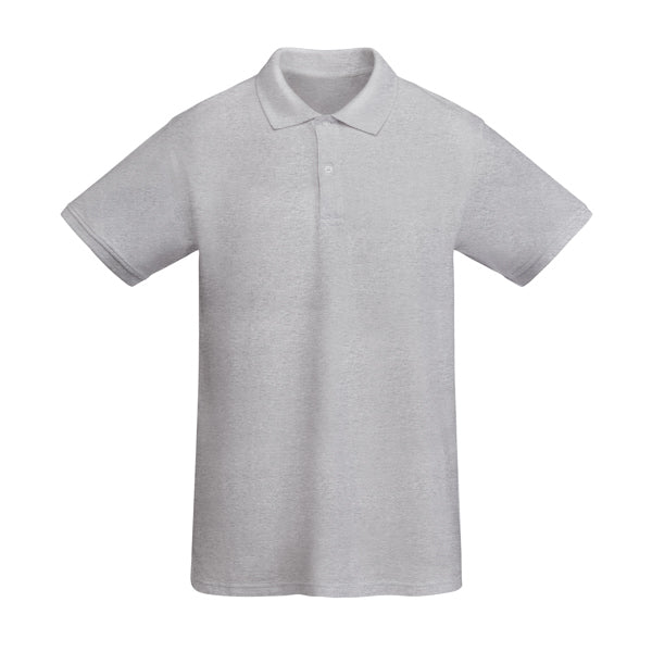 POLOSHIRTS PRINCE – aus 100% Bio-Baumwolle, 210 g/m². Farbe Heather Grey 58: 85% Bio-Baumwolle und 15% Viskose. – Bild 30