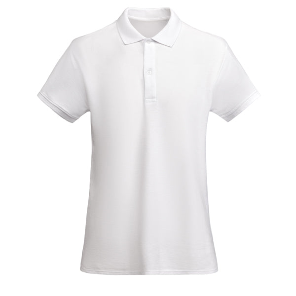 POLOSHIRTS PRINCE WOMAN – aus 100% Bio-Baumwolle, 210 g/m². Farbe Heather Grey 58: 85% Bio-Baumwolle und 15% Viskose.