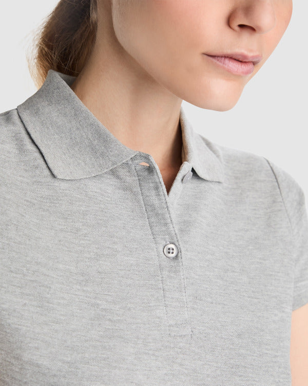 POLOSHIRTS PRINCE WOMAN – aus 100% Bio-Baumwolle, 210 g/m². Farbe Heather Grey 58: 85% Bio-Baumwolle und 15% Viskose. – Bild 5