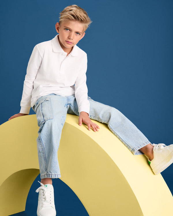 POLOSHIRTS ESTRELLA L/S – aus 100% Baumwolle, Piqué, 220 g/m². Heather Grey 58: 85% Baumwolle / 15% Viskose. – Bild 3