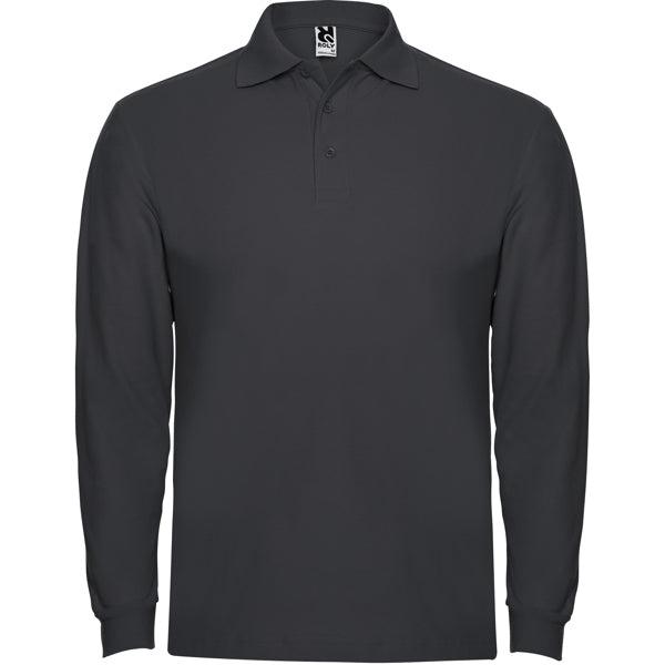POLOSHIRTS ESTRELLA L/S – aus 100% Baumwolle, Piqué, 220 g/m². Heather Grey 58: 85% Baumwolle / 15% Viskose. – Bild 36