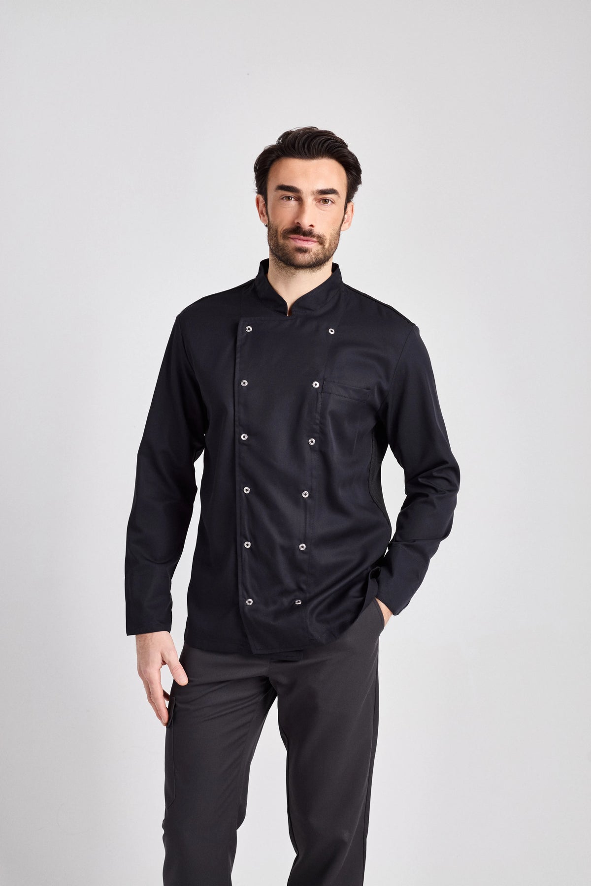 Kochjacke Arco Man Care mit atmungsaktivem Meshrücken – schwarz – Farbcode 1011 – Bild 1