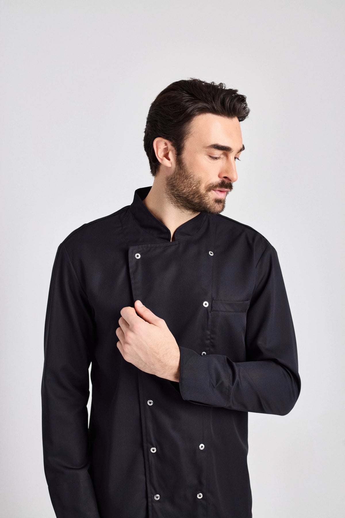 Kochjacke Arco Man Care mit atmungsaktivem Meshrücken – schwarz – Farbcode 1011 – Bild 2