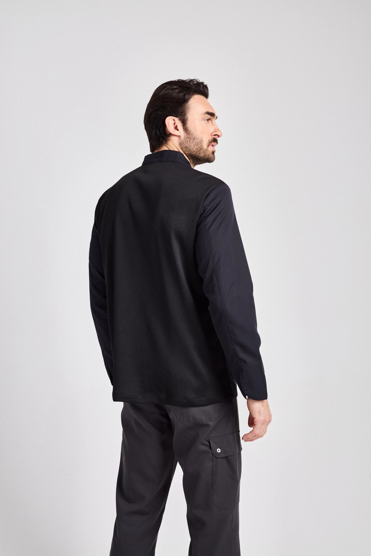 Kochjacke Arco Man Care mit atmungsaktivem Meshrücken – schwarz – Farbcode 1011 – Bild 4