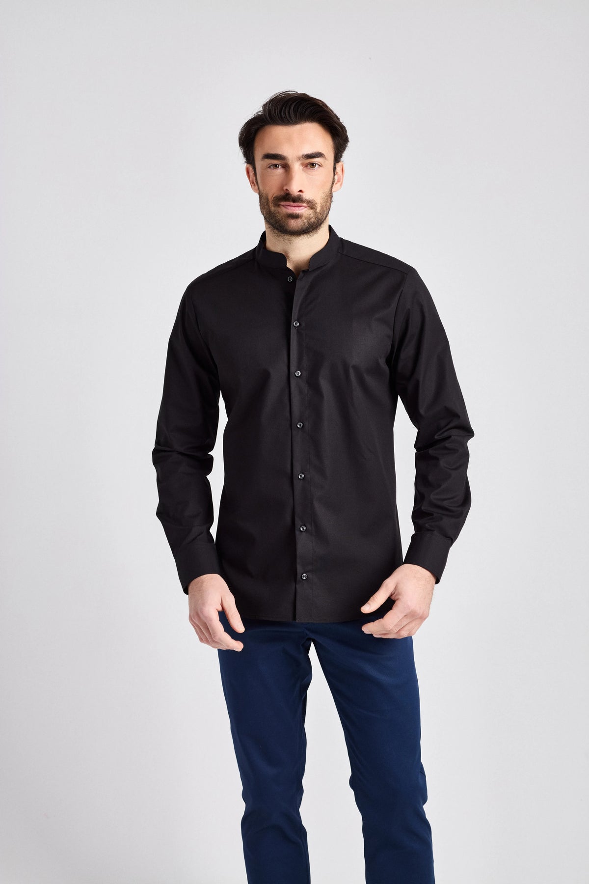 Hemd Pretoro Man mit Stehkragen – schwarz – Farbcode 1011 – Bild 1
