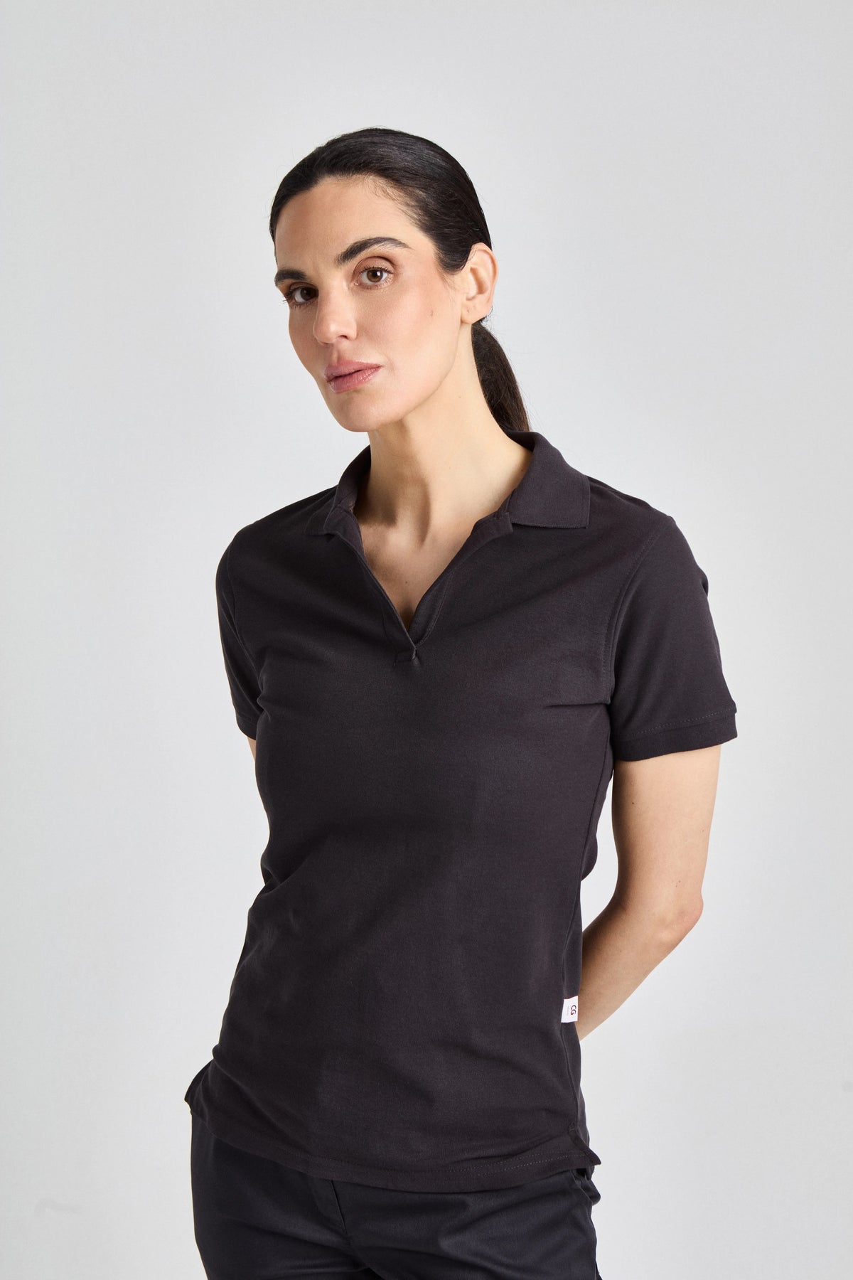 Poloshirt Susa Lady mit offener Knopfleiste – anthrazit – Farbcode 1001 – Bild 1