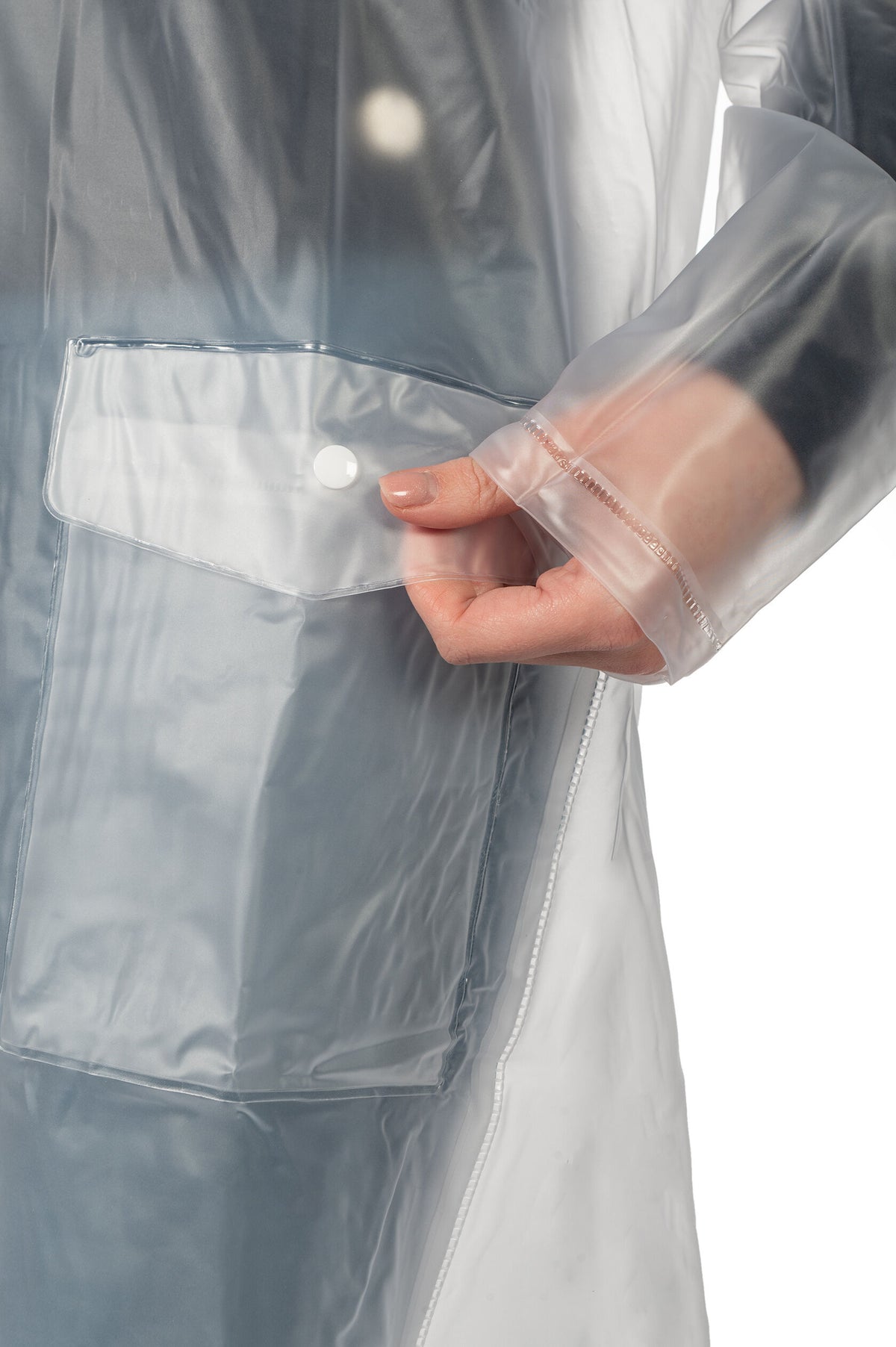 Regenmantel, transparent mit Seitenschlitz 8243 – regendicht – Bild 5