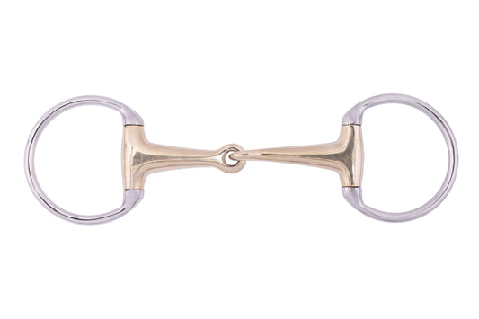 Olivenkopfgebiss, 16 mm Argentan mit Edelstahlring 9869 – fördert Speichelfluss und Kautätigkeit des Pferdes – Bild 1