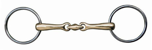 Doppelt gebr. Gebiss 18 mm, Argentan, Edelstahl. 9875 – fördert Speichelfluss und Kautätigkeit des Pferdes – Bild 1