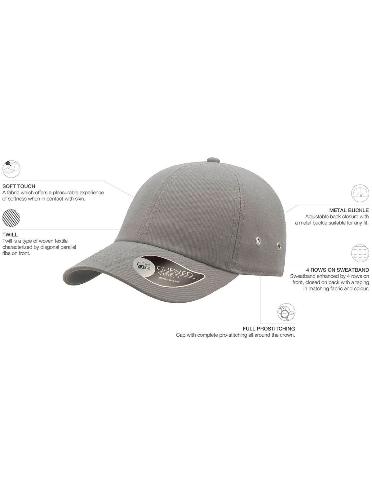 Baseball Caps Action Grau bestickbar und bedruckbar – LA1970