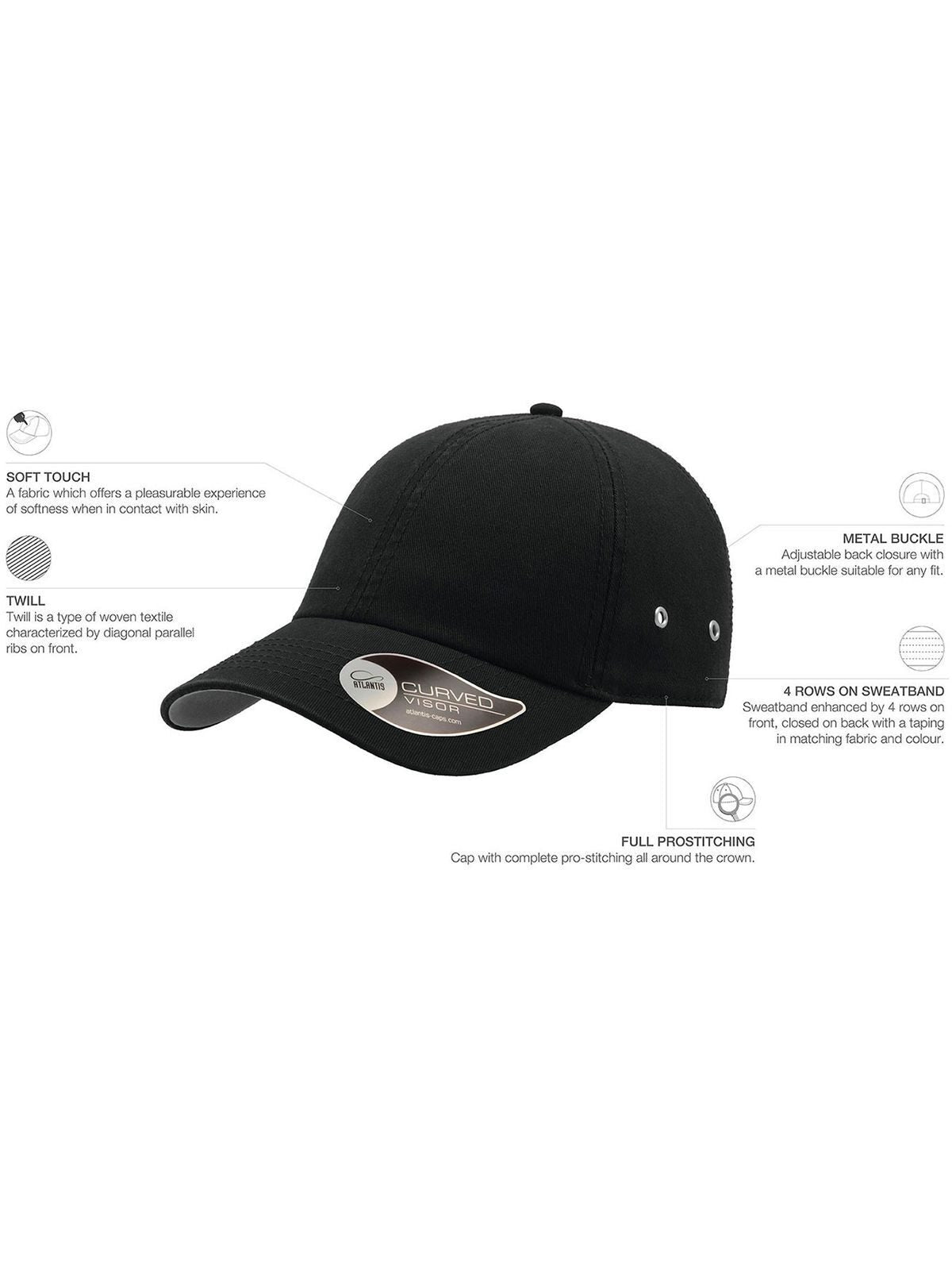 Baseball Caps Action Schwarz bestickbar und bedruckbar – LA1970