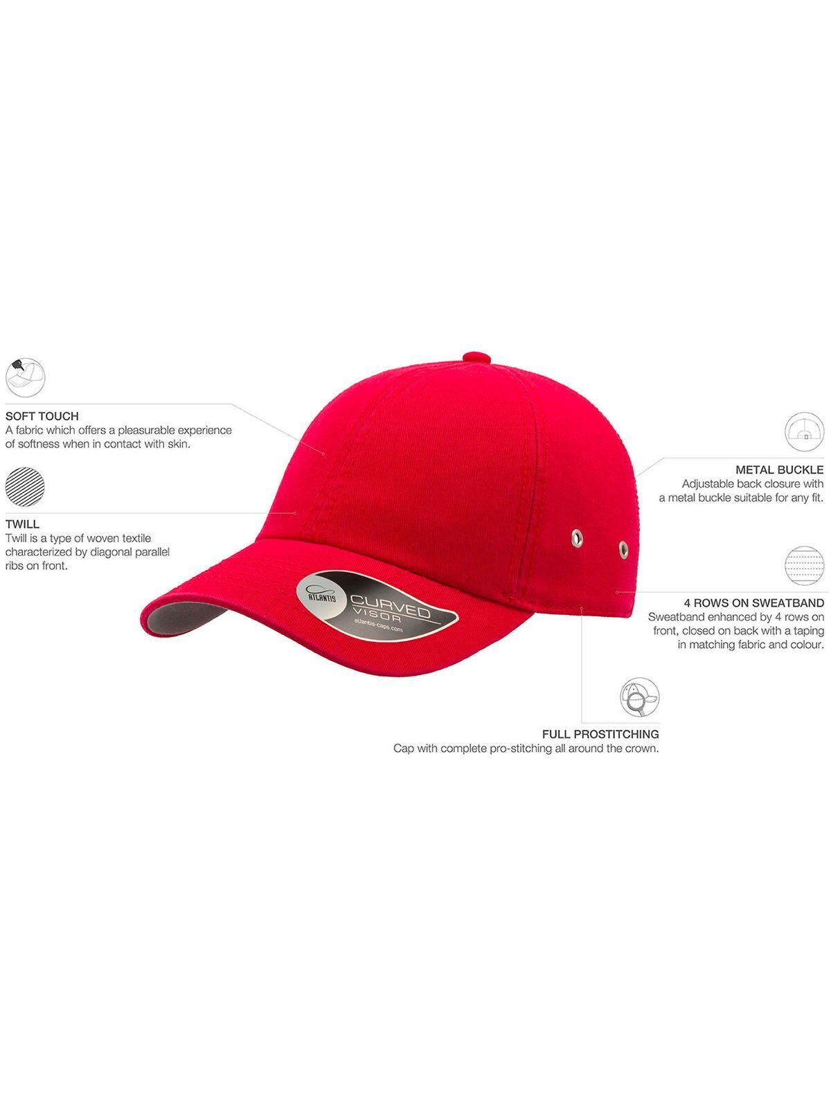 Baseball Caps Action Rot bestickbar und bedruckbar – LA1970
