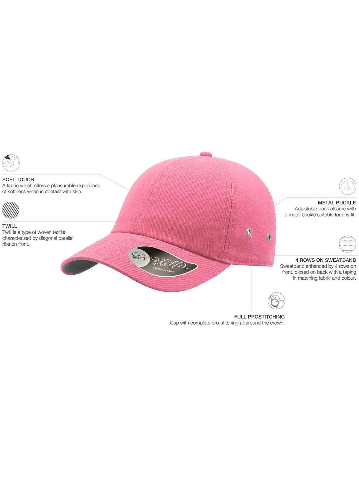 Baseball Caps Action Rosa bestickbar und bedruckbar – LA1970
